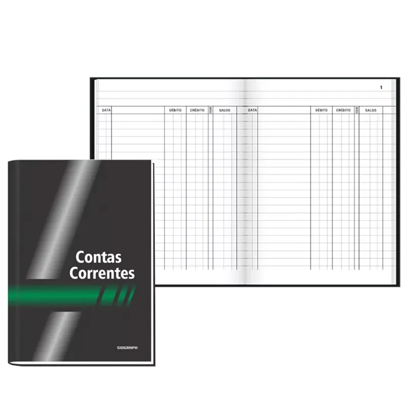 Livro-Contas-Correntes-Pequeno-155x215cm-50-Folhas-Sidgraph-1 Livro Contas Correntes Pequeno 15,5x21,5cm 50 Folhas - Sidgraph - Imagem 1