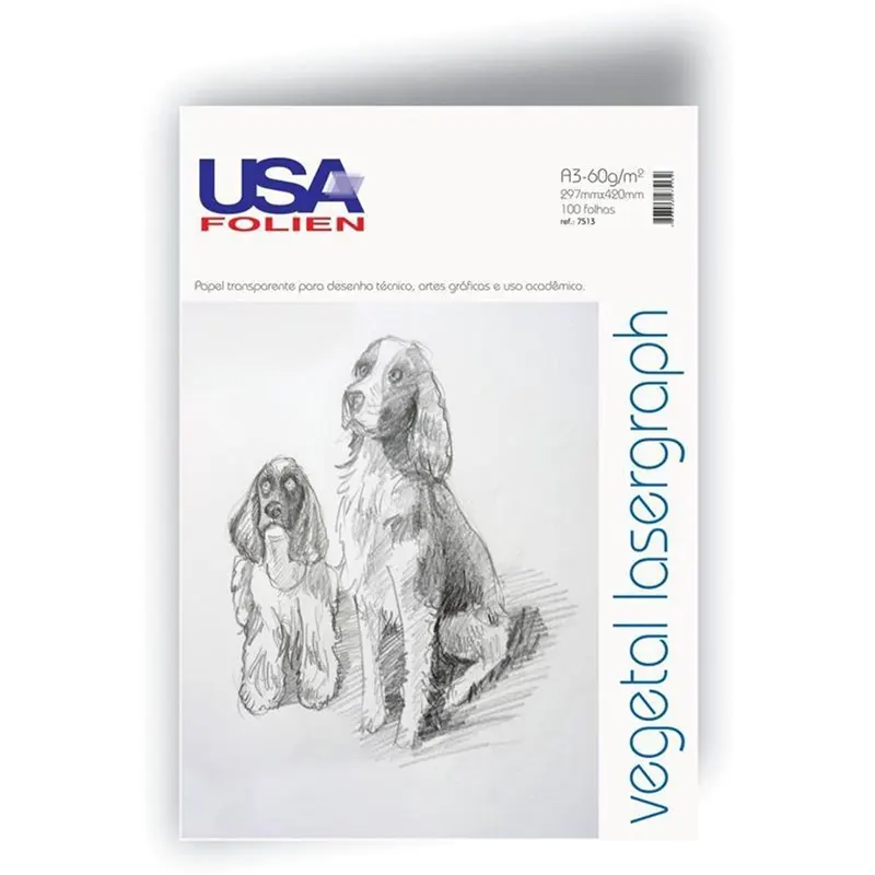 Papel-Vegetal-A3-C-100-297x420mm-60g-m2-Usa-Folien-1 Papel Vegetal A3 (297x420mm) 60g/m² - 100 Folhas - Usa Folien - Imagem 1
