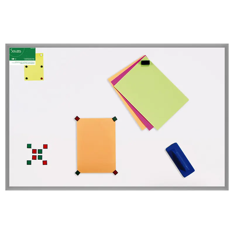 Quadro-Branco-Luxo-Magnético-100x70cm-Mdf-Molde-Alumínio-Pop-Souza-1 Quadro Branco Magnético 100x70cm MDF Alumínio Pop - Souza - Imagem 1