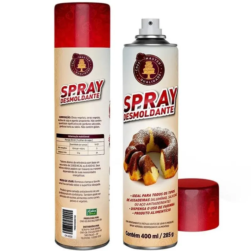 Spray-Desmoldante-Antiaderente-400ml-Scrap-&-Cake-Brasil Spray Desmoldante Antiaderente 400ml - Scrap & Cake Brasil - Imagem 1