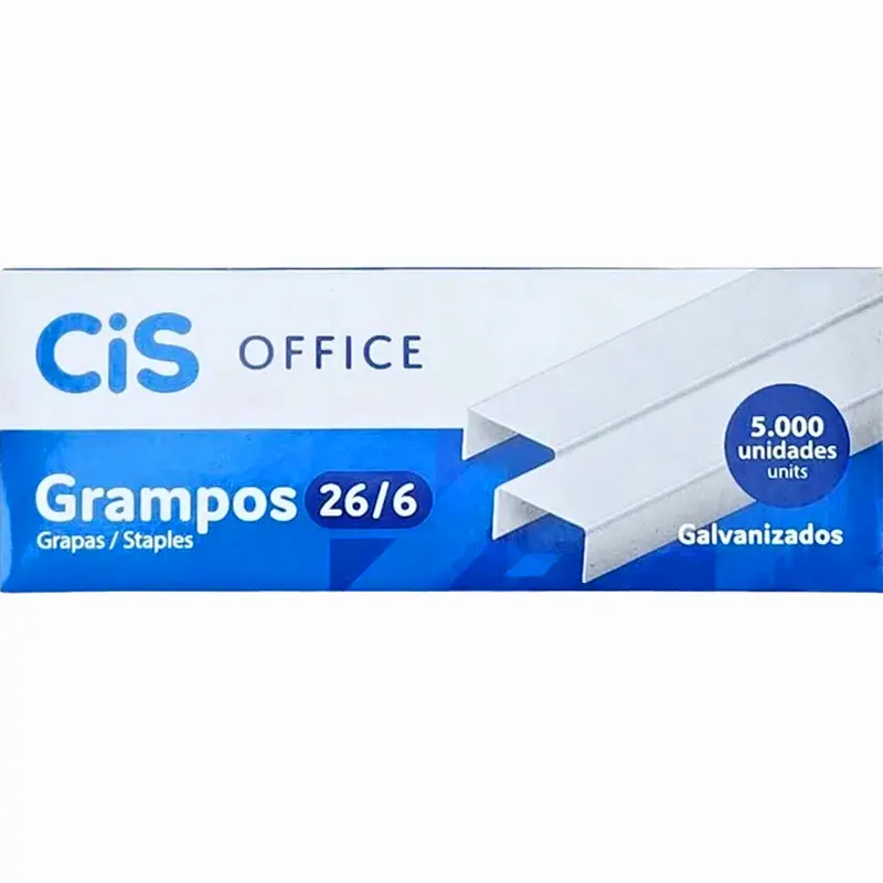 grampo-galvanizado-26-6-caixinha-c-5-000-grampos-cis Grampo Galvanizado 26/6 Caixinha C/5.000 Grampos - CiS - Imagem 1