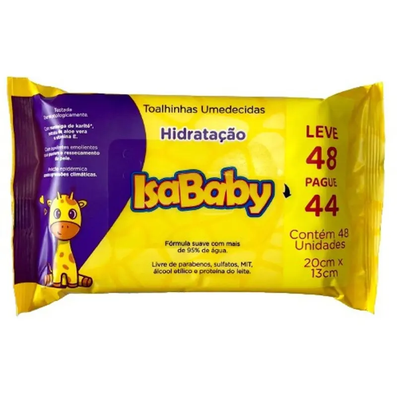Toalhas-Umedecidas-Hidratação-C-48-20cmx13cm-IsaBaby-1 Toalhas Umedecidas Hidratação C/48 20cmx13cm - IsaBaby - Imagem 1