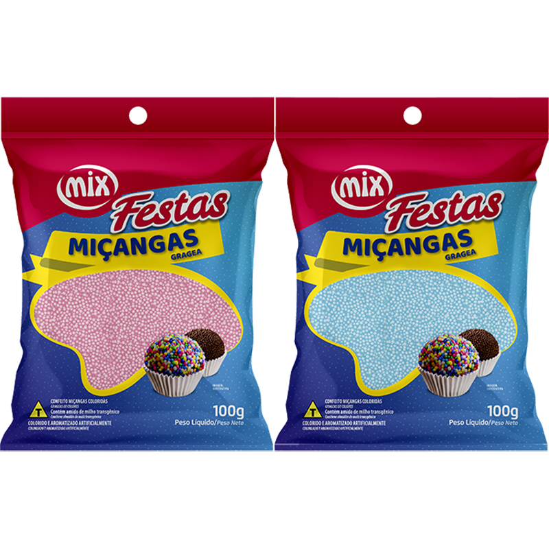 Confeito Miçangas Coloridas Bebê 100g Mix Confeito Miçangas Coloridas Bebê 100g - Mix - Imagem 1