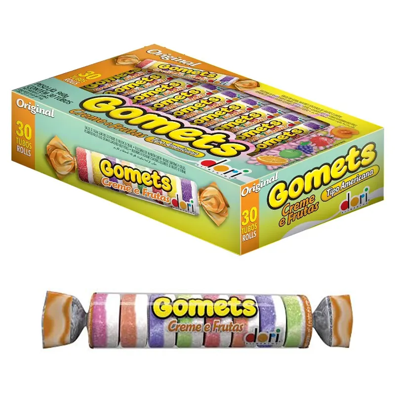 C-30-Bala-de-Goma-Gomets-Creme-e-Frutas-32g-Dori Caixa C/30 Balas de Goma Gomets Creme e Frutas 32g - Dori - Imagem 1