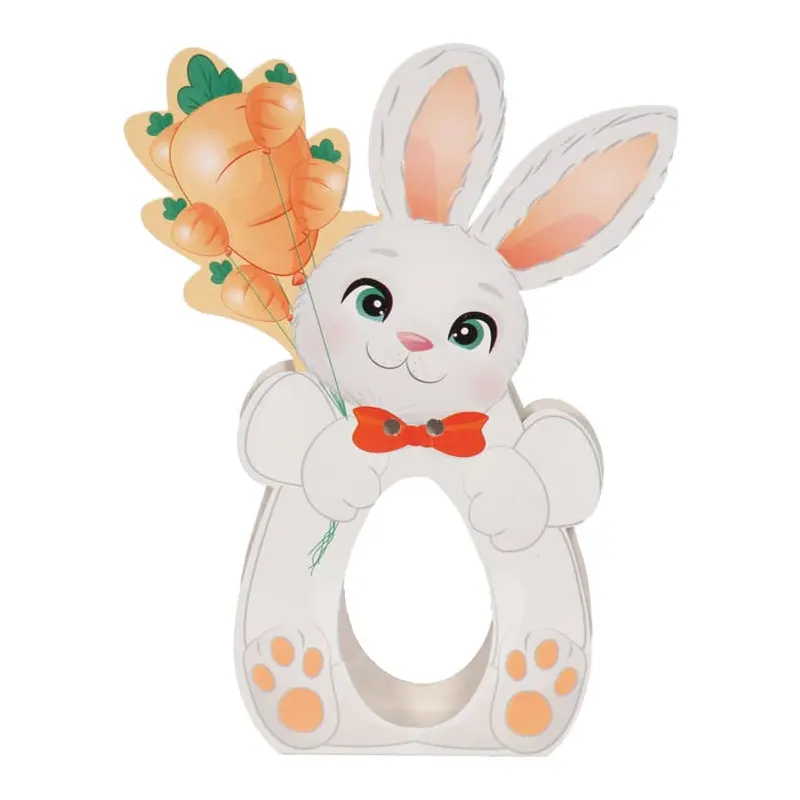 Porta-Ovo-de-Páscoa-50g-Coelho-Menino-C-10-Unidades-Decora-Doces Coelho Porta Ovo de Páscoa 50g Menino C/10 Unidades - Imagem 1