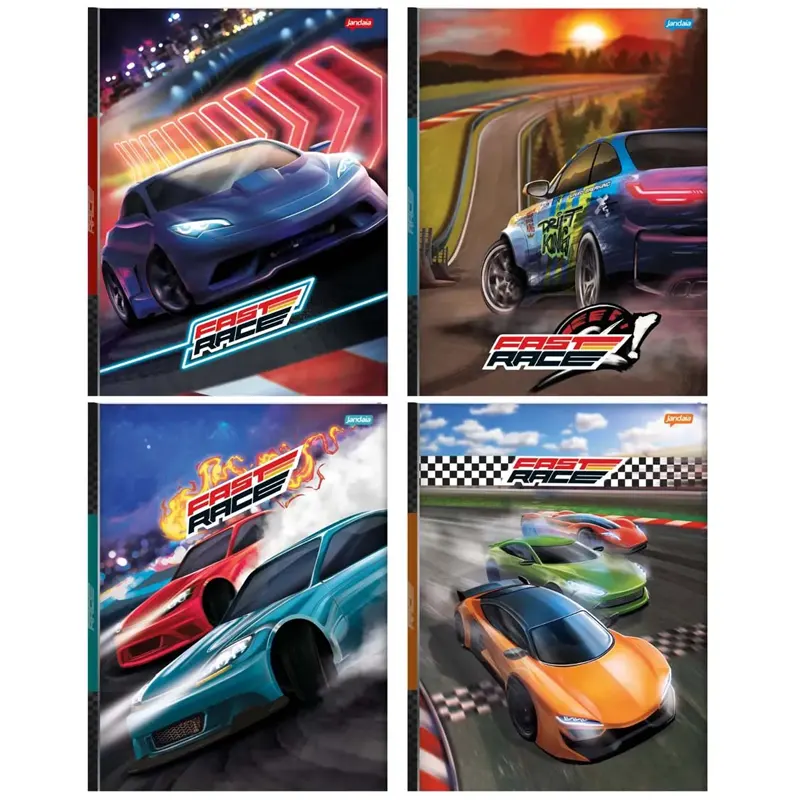 Caderno-Pequeno-1-4-Brochura-80-Folhas-Fast-Race-Jandaia Caderno Pequeno 1/4 Brochura 80 Folhas Fast Race - Jandaia - Imagem 1