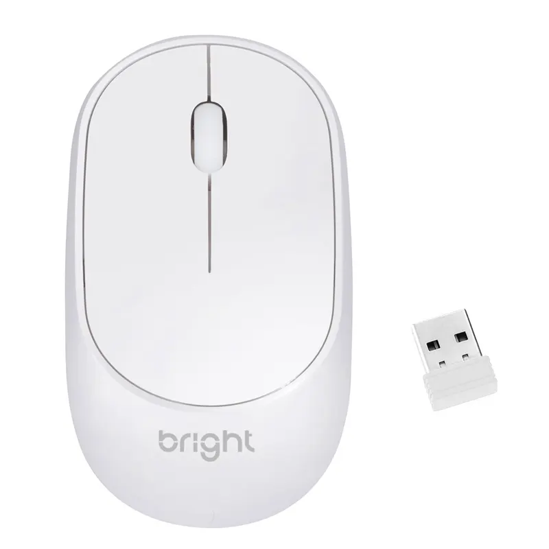 mouse-sem-fio-usb-branco-ms001-bright-21691 Mouse Sem Fio USB Branco MS001 - Bright - Imagem 1