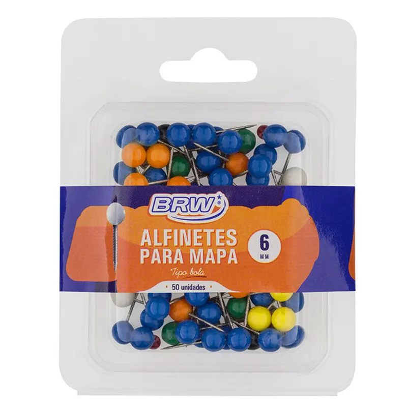 Alfinete-Para-Mapa-6mm-Bola-C-50-Unidades-Brw1 Alfinete Para Mapa 6mm Bola C/50 Unidades - Brw - Imagem 1