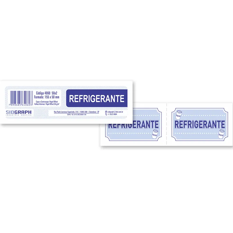 Bloco-Ficha-Refrigerante-50x2-Folhas-Sidgraph Bloco Ficha Refrigerante 50x2 Folhas - Sidgraph - Imagem 1
