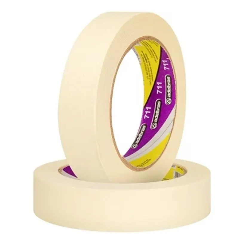 Fita-Crepe-711-Branca-24mmx40m-Rolo-Adelbras Fita Crepe Adesiva Branca 24mm x 40m Rolo Adelbras 711 - Imagem 1