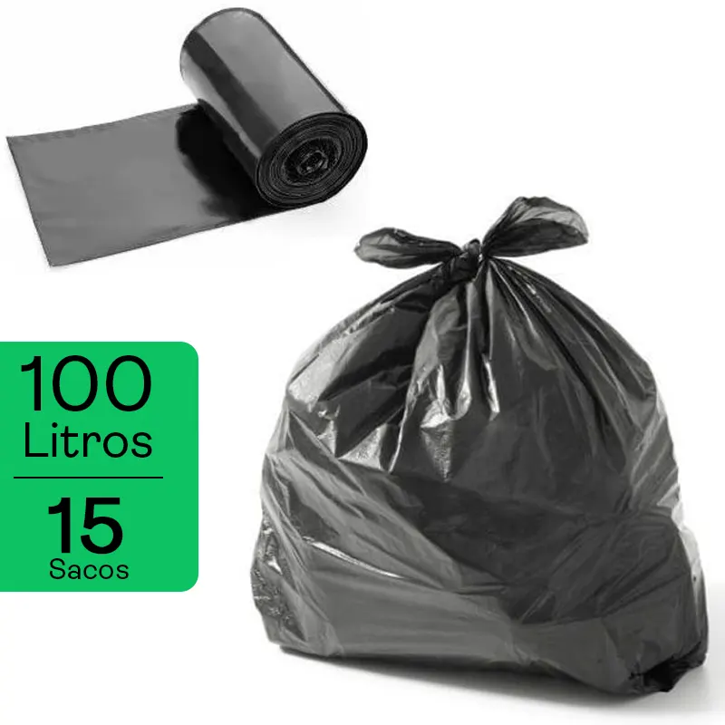 15-sacos-de-lixo-reforcado-100-litros-lix-roll-ajm-22258 Rolo Saco De Lixo Reforçado 100 Litros C/15 Unidades Lix Roll - AJM - Imagem 1
