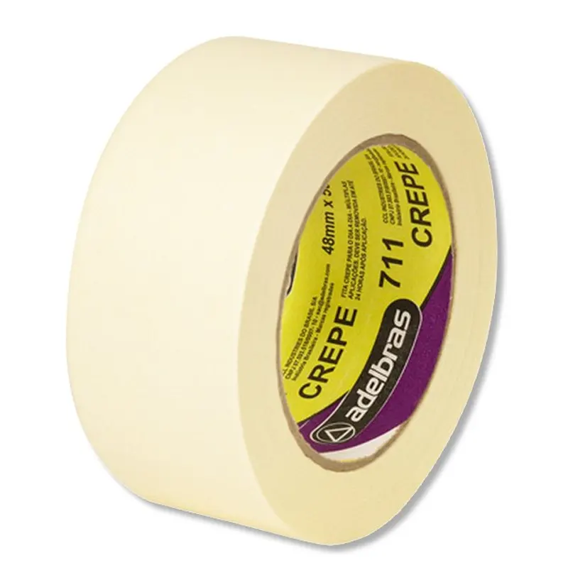 fita-crepe-711-branca-48mm-x-40m-rolo-adelbras-22357 Fita Crepe Adesiva Branca 48mm x 40m Rolo Adelbras 711 - Imagem 1