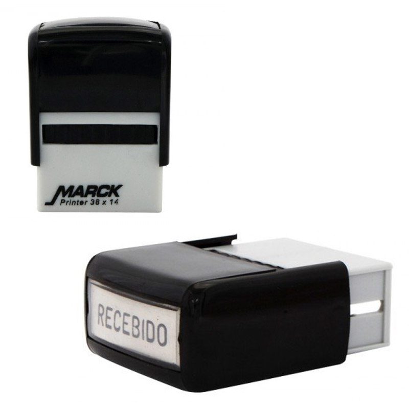 Carimbo Autoentintado Recebido Carbrink Carimbo Autoentintado Recebido 38x14mm Automático Preto - Carbrink - Imagem 1