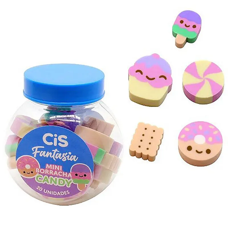 mini-borrachas-fantasia-candy-potinho-c-20-unidades-cis-22561 Mini Borrachas Fantasia Candy Potinho C/20 Unidades - CiS - Imagem 1