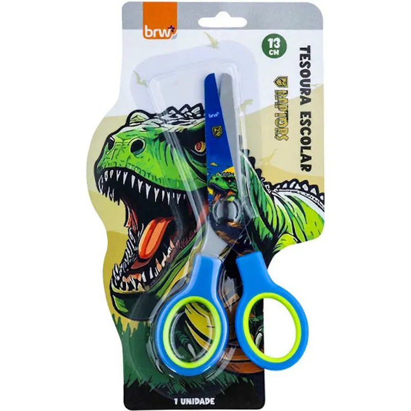 tesoura-escolar-13cm-raptor-aco-inoxidavel-brw Tesoura Escolar 13cm Raptor Aço Inoxidável - Brw - Imagem 1