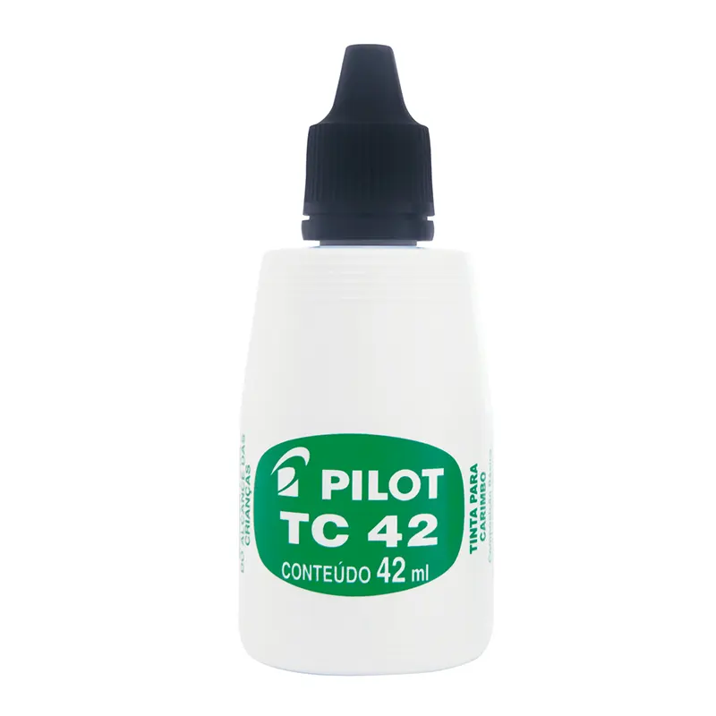 tinta-para-almofada-de-carimbo-reabastecedor-tc-42ml-pilot-preto Tinta Para Almofada De Carimbo Reabastecedor Pilot TC 42ml - Imagem 1
