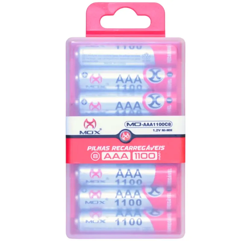 pilhas-recarregaveis-aaa-c-08-unidades-mo-aaa-1100mah-c8-mox Pilhas Recarregáveis AAA C/08 Unidades MO-AAA 1100mAh C8 - Mox - Imagem 1