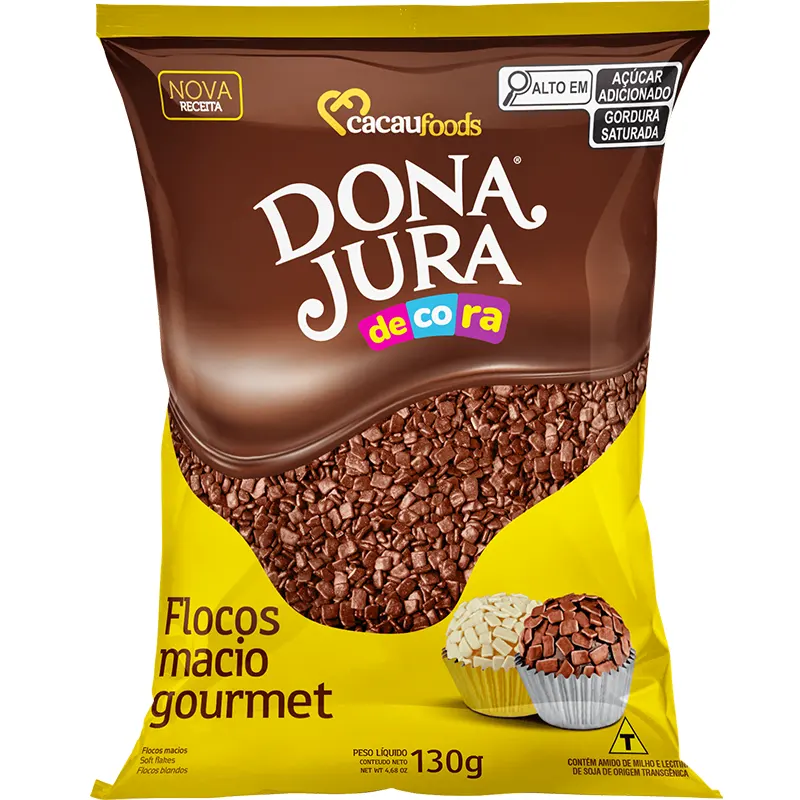flocos-macios-sabor-chocolate-130g-dona-jura Flocos Macios Sabor Chocolate 130g - Dona Jura - Imagem 1