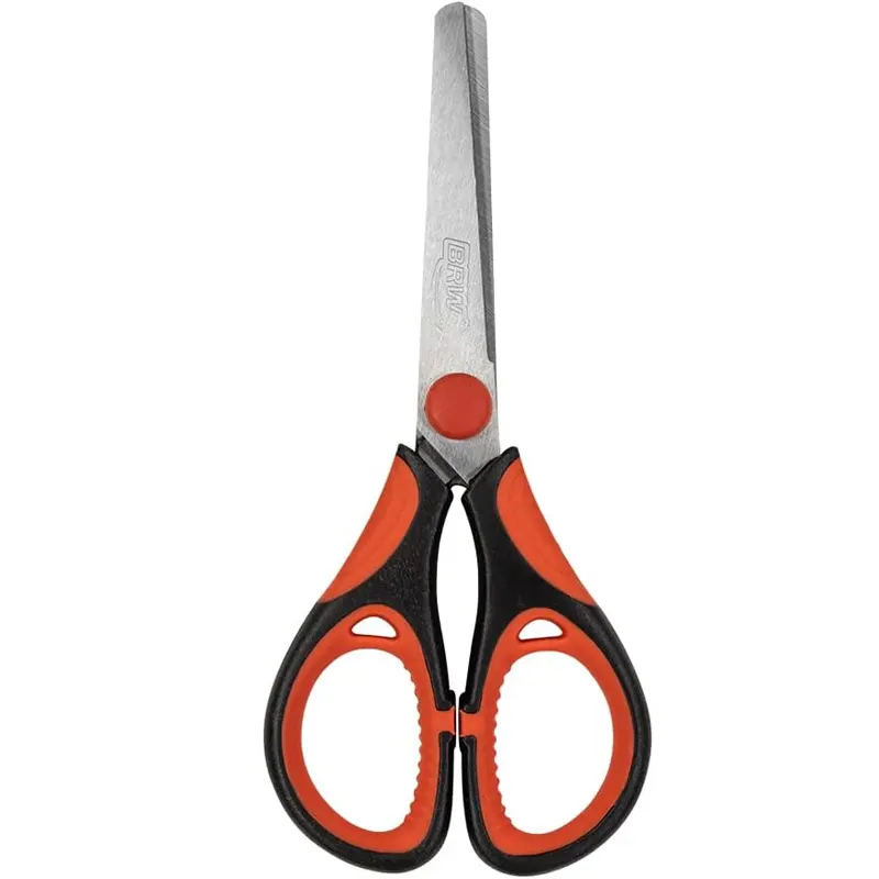 tesoura-escolar-inox-13cm-cabo-emborrachado-brw1 Tesoura Sem Ponta Escolar 13cm Inox Cabo Emborrachado - Brw - Imagem 1