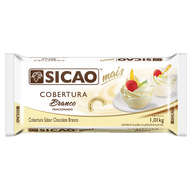 Cobertura de Chocolate Branco Sicao Mais 1,05 kg Cobertura De Chocolate Em Barra Branco 1,01kg - Sicao Mais - Imagem 1
